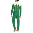 thumbnail image 4 of Renewold Elf Candy Family Christmas Pajamas Matching Sets,2 PCS Comfy Long Sleeve T-Shirt and Sweatpants with Pocket Men Casual Athletic Clothing Size 2XL,Green, 4 of 5