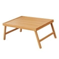 thumbnail image 3 of Mesa plegable de madera para suelo, mesa para portátil, mesa auxiliar, mesa de desayuno, rectangular, superficie pulida, para leer, trabajar, jugar y M, 3 of 9