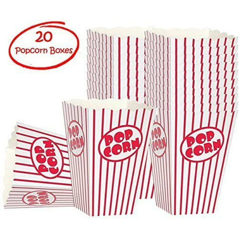  Spoonflower Fabric - Popcorn, Movie, Box, Stripes, Red
