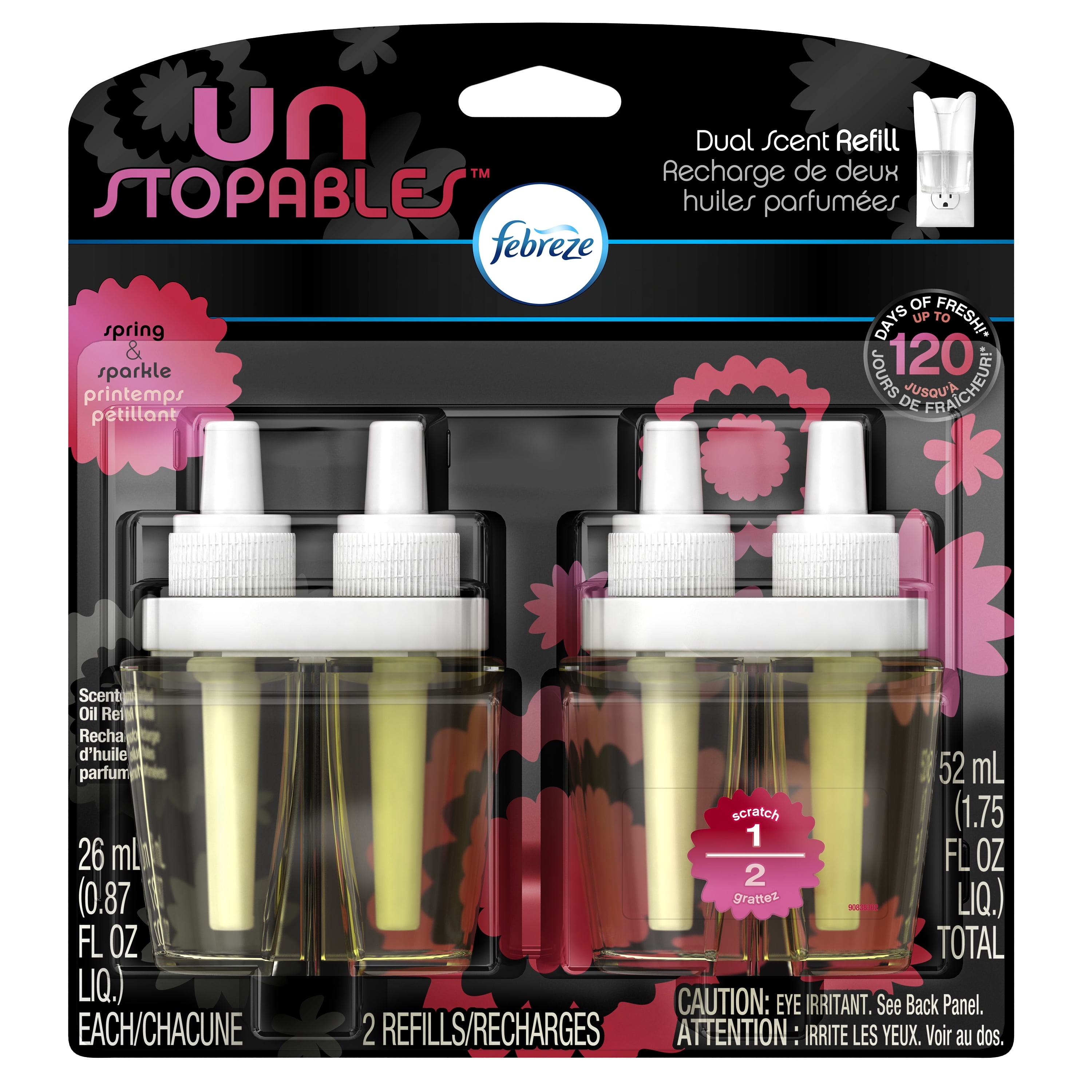 Febreze Unstopables Scented Oil Refill, Spring & Sparkle, 1.75 fl oz