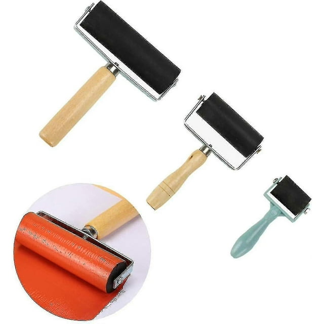 3 Pieces Rubber Roller, Brayer Roller Paint Roller, Soft Brayer Roller Printing