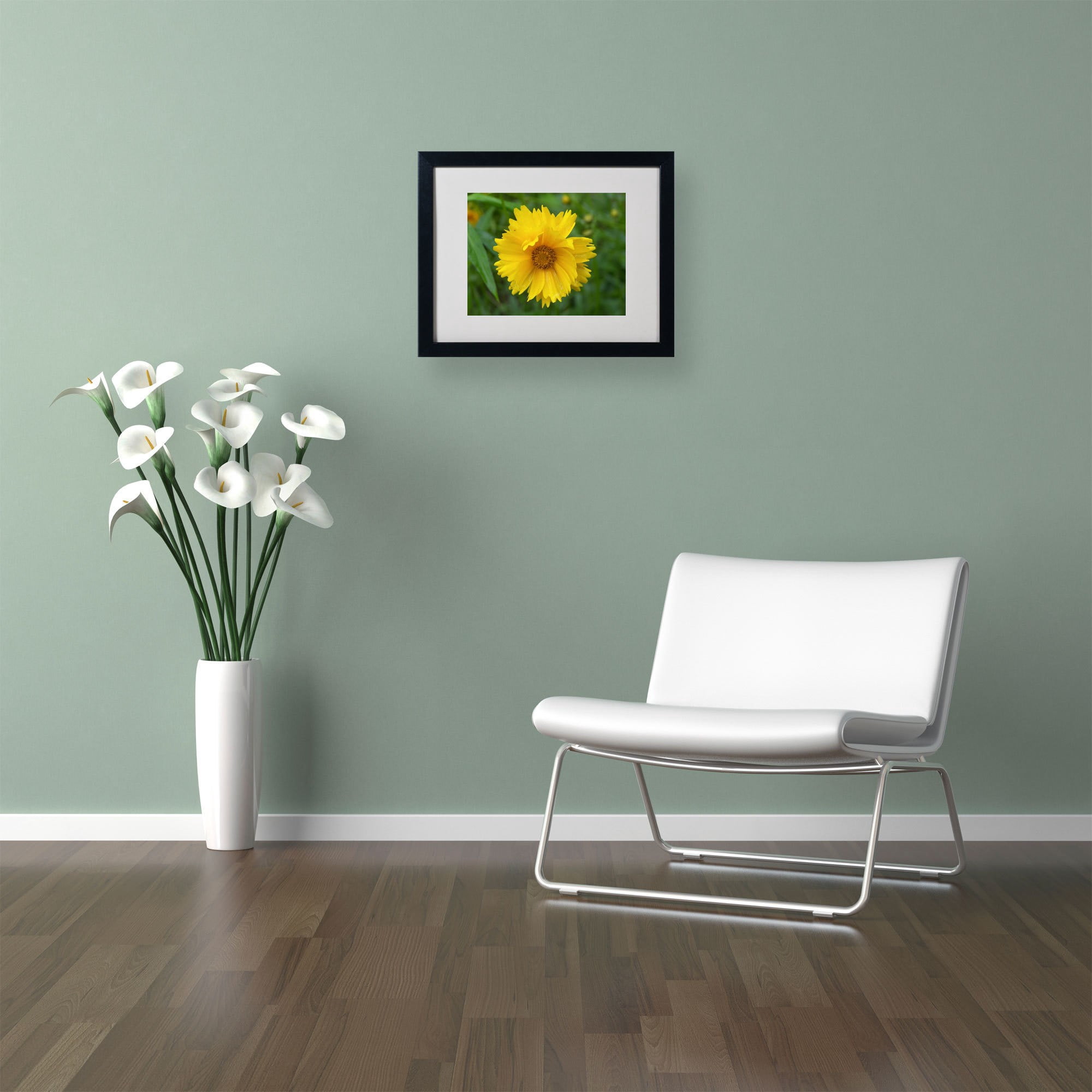 Trademark Fine Art "Purity" Canvas Art by Monica Fleet, White Matte, Black Frame