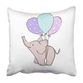 thumbnail image 1 of BSDHOME Blue Abstract Cute Elephant Flying On Balloons White Design And Colorful Animal Birth Pillowcase 18x18 inch, 1 of 1
