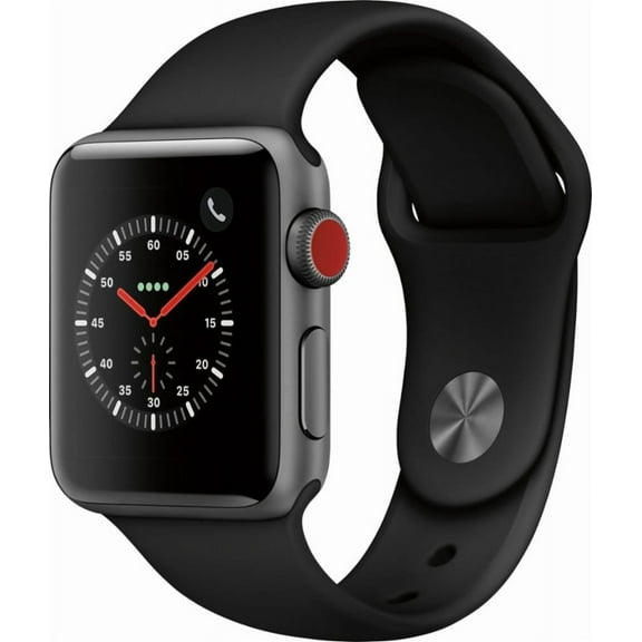 Restored Apple Watch 38mm Series 3 GPS Cellular with Sport Band MQJN2LL/A (Space Grey) (Refurbished)
