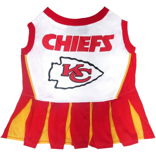 Pets First NFL Kansas City Chiefs Cheerleader Outfit, 3 Sizes Pet Dress