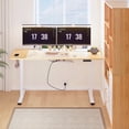 thumbnail image 5 of FunniHomi 60" x 24" Electric Height Adjustable Standing Desk with Hooks, Whole-Piece Desktop Cable Management Tray, and Built-in Power Outlet, Ergonomic Sit-Stand Desk for Home Office(2 Packages), 5 of 10