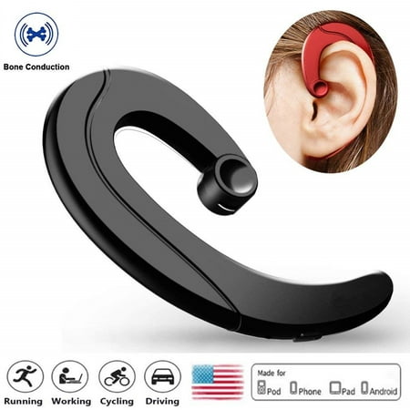 Wireless Bone Conduction Headphones, Music Sport Earphones Noise Cancelling Earpieces Earhook With Microphone Hand Free Painless Wearing Music Earbuds For Running Business