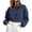 Navy, variant on Cropped Hoodies Women's 2026 Fall Oversized Sweatshirts Long Sleeve Aesthetic Drop Shoulder Hooded Pullover Y2K Trendy Winter Fashion Clothes