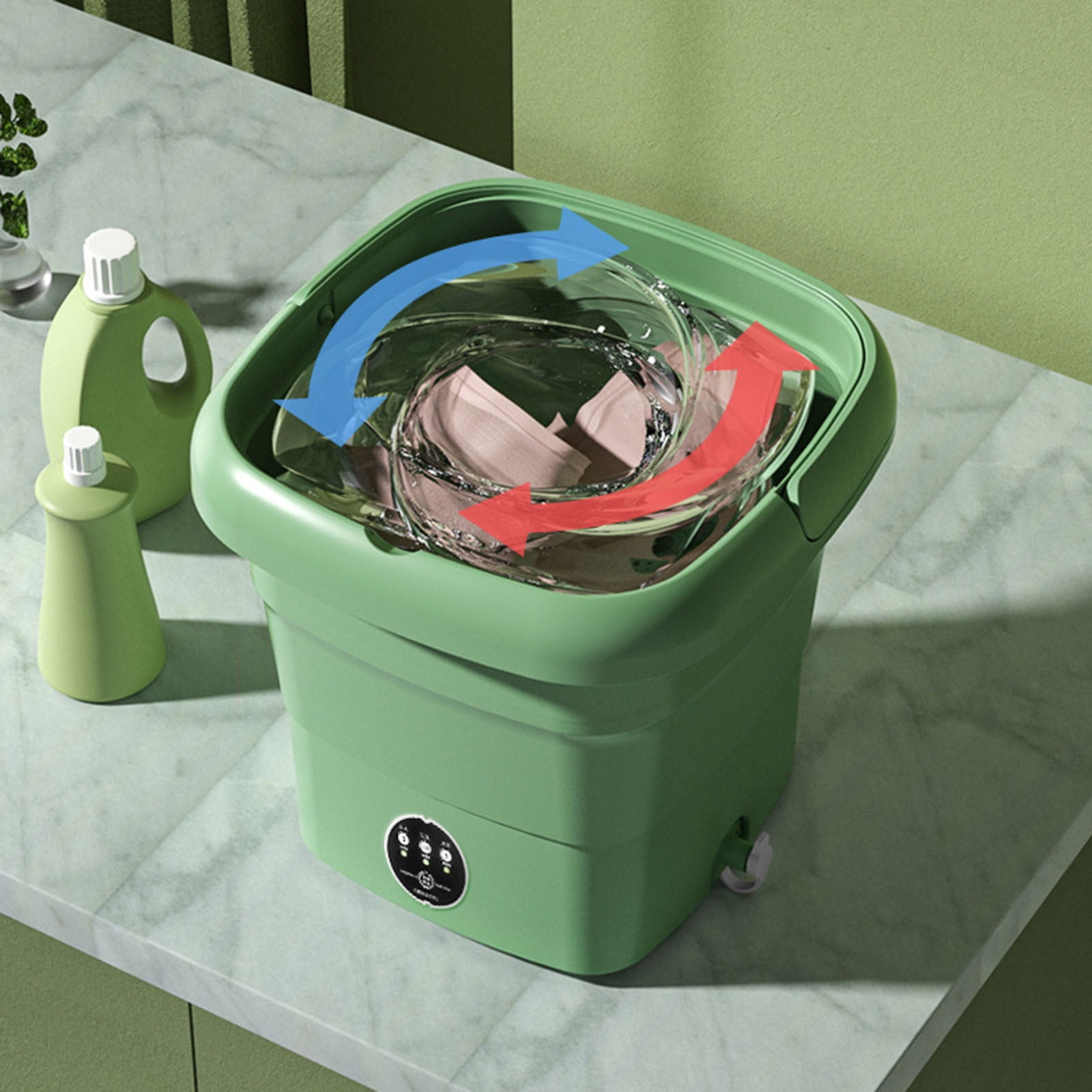 Portable washing machine, Mini Portable Washing Machine, Folding Mini Washer with 3 Modes Deep Cleaning of Underwear, Foldable Washing Machine for Apartments, Camping, Travel