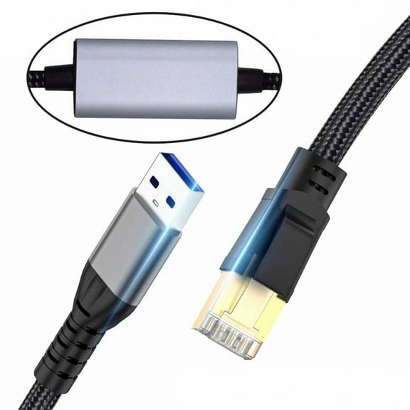 CY USB to Ethernet Cable USB3.0 Type-A to RJ45 Male Cord Directly Connected 1000Mbps Gigabit LAN Network Compatible with USB2.0