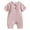 Pink, variant on Darzheoy Newborn Baby Rompers Round Neck Solid Color Jumpsuits Short Sleeve Casual Button Thin Summer Crawling Pajamas Clothes For Boys And Girls ,Size 0-18 Months