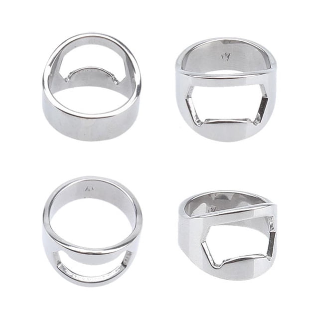 Abridor de botellas con anillo, abridores de cerveza creativos de acero inoxidable, herramientas para barras de dedo