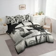 thumbnail image 3 of Manfei Movie Theater Theme 7-Piece Twin Bedding Sets,Cinema Bedding Comforter Set,Gray Filmstrip Sheet Sets For Girl,Microfiber Bedroom Decor Reversible, 3 of 8
