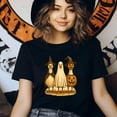 thumbnail image 3 of Funny Goose Halloween Shirt with Witch Hat, Ghost, and Pumpkin, CarolinaBlue, Size XL, 3 of 6