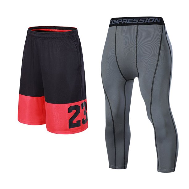 Pantalones de chándal de compresión para hombre, mallas para correr, gimnasio, baloncesto, fútbol, pantalones cortos, pantalones ajustados para Fitness, conjunto de ropa deportiva al aire libre qym unisex