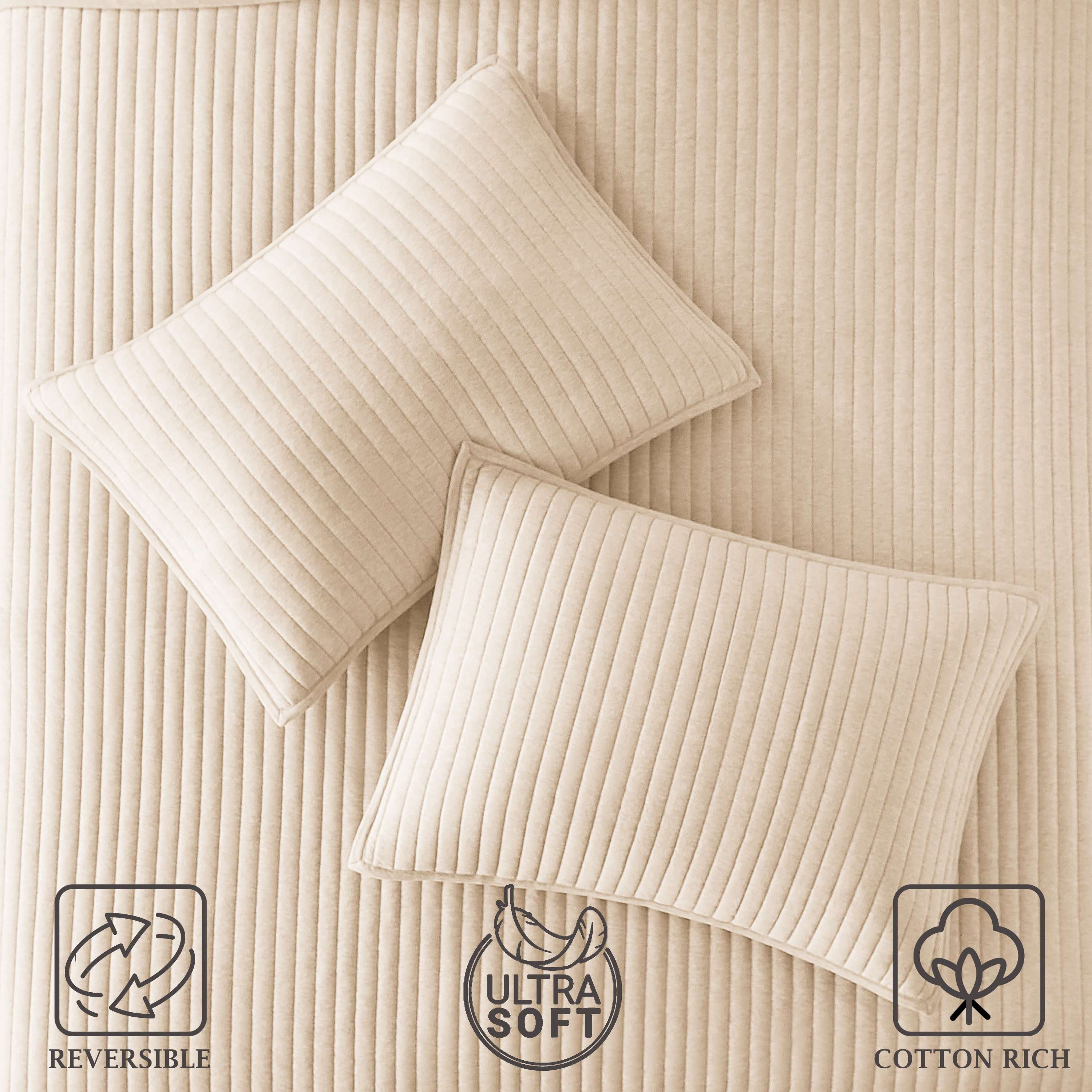 Mainstays Jersey Quilt Bedding Jersey Knitted Weave King - Reversible, Breathable