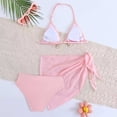 thumbnail image 6 of BOBOGOJP Girl's Swimwear Sets Backless Halter Bikini Brief Wrap Skirt Bathing Suit Light Pink for Size 7-8 Years, 6 of 7