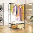 thumbnail image 3 of Clothing Racks Portable for Hanging Clothes Garment Rack Heavy Duty Clothes Rack Storage Coat Hanger Stand Portable Closet to Hang with Shelves Wardrobe Standing Organizer Drying, 3 of 13