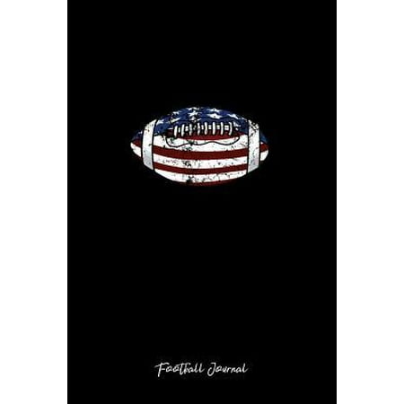 Football Journal: Dot Grid Journal - Football Usa American Flag Black Cool Football Player Gift - Black Dotted Diary, Planner, Gratitude