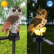 Sulobom Garden Statue Owl Solar Light, Outdoor Decorations Resin Statue with Solar LED Lights for Patio Yard Lawn Ornaments, 18 x 6Inch, Housewarming Gift