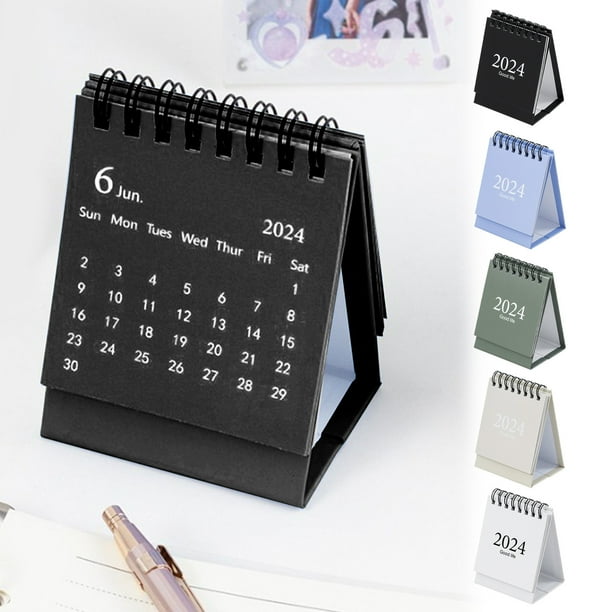 Ganfancp 2024 Estilo Mini Calendario de Escritorio Adorno de Escritorio Calendario Portátil para Planificar Cada Día y Registrar La Belleza El Buen Regalo Liquidación Ventas Hoy Ofertas Prime 1X Cale