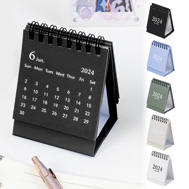 Ganfancp 2024 Estilo Mini Calendario de Escritorio Adorno de Escritorio Calendario Portátil para Planificar Cada Día y Registrar La Belleza El Buen Regalo Liquidación Ventas Hoy Ofertas Prime 1X Cale