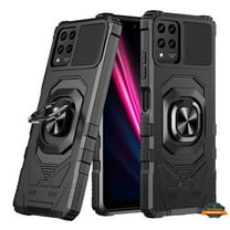 Xpression Cover for Revvl 6X Pro 5G (T-Mobile) Armor Hybrid Stand Ring Hard TPU Rugged Full-Body [Military-Grade] Magnetic Car Ring Holder Phone Case - Black