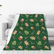 thumbnail image 1 of Balery green Christmas Element Manta de Felpa Suave y Acogedora – Cobija de Franela Aterciopelada para Cama, Lavable y Cálida para Sofá, Mascotas, Transpirable-50"x40", 1 of 7