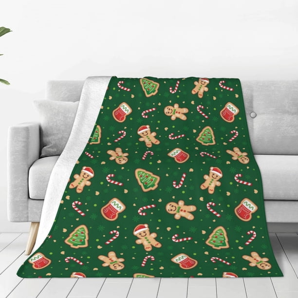 Balery green Christmas Element Manta de Felpa Suave y Acogedora – Cobija de Franela Aterciopelada para Cama, Lavable y Cálida para Sofá, Mascotas, Transpirable-50"x40"