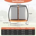 thumbnail image 3 of Gymax 10FT Outdoor Trampoline w/Safety Enclosure Net Anti-Rust Galvanized Steel Frame Orange, 3 of 10