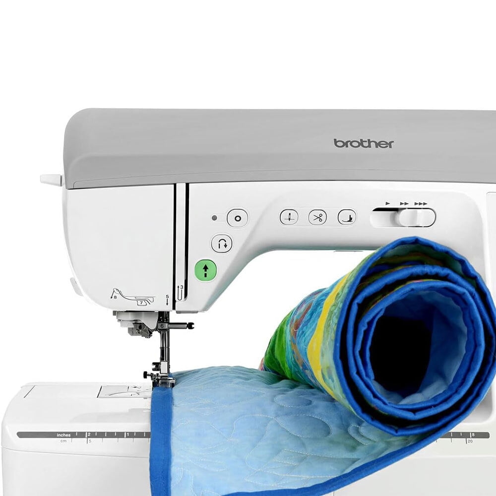 Brother NQ3550W Sewing & Embroidery Machine, 6" x 10" Field Size, 291 Stitches, Includes BES Lettering Software + Brother Magnetic SAMF180 Hoop + Mr. Vac & Mrs. Sew - Embroidery + Sewing Videos