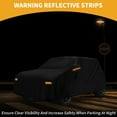 thumbnail image 3 of Unique Bargains Car Cover Waterproof All Weather Automotive Outdoor Anti-UV Full Exterior Cover for Fiat 500 2007-2022 190T-PU Black with Reflective Strips, 3 of 6
