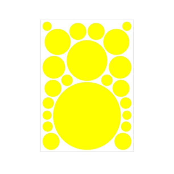 Inteprter 1 Juego de calcomanías de pared, pegatina de fondo redondeada Simple creativa, decoración de la habitación de los niños, póster interior, Decoración del hogar Amarillo 210*297mm Inteprter HA060859-02