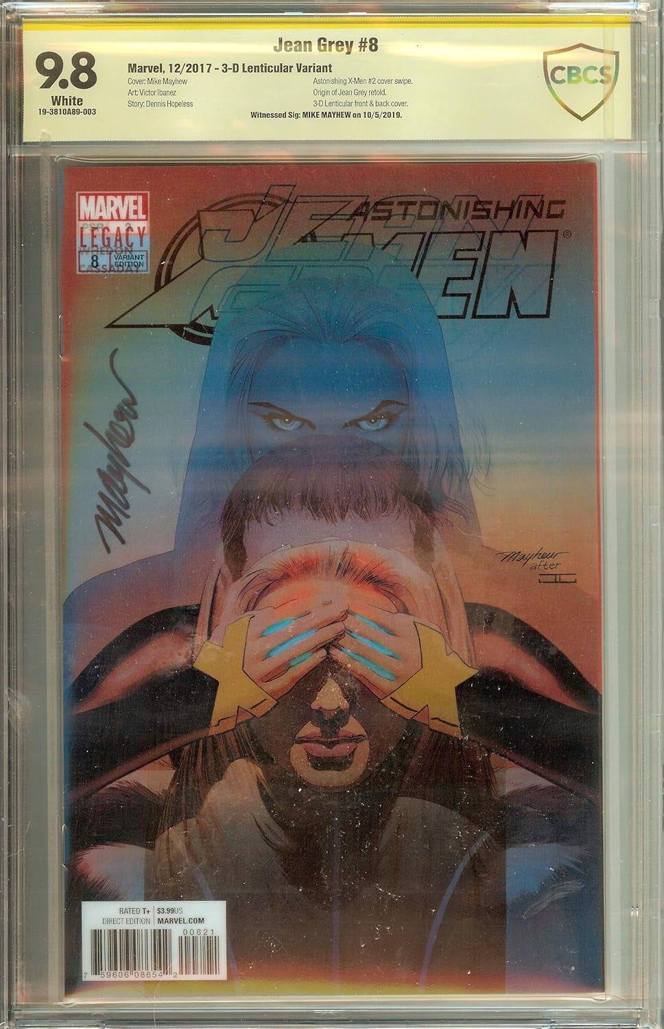 Astonishing X-Men Jean Grey #8 3-D Lenticular CBCS (not CGC) 9.8 Signed