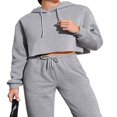 thumbnail image 1 of Sweats à Capuche pour Femmes à Cordon de Couleur Unie, 1 of 4