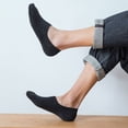 thumbnail image 4 of Summer Non-slip Thin Solid Color Breathable Invisible Boat Sock Men Cotton Socks Men's Socks DARK GREY, 4 of 8