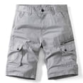 thumbnail image 4 of BADHUB Multi Pocket Cargo Shorts for Men Classic Button Zipper Work Shorts Ripstop Waterproof Hiking Outdoor Shorts Clearance Gray 32, 4 of 5
