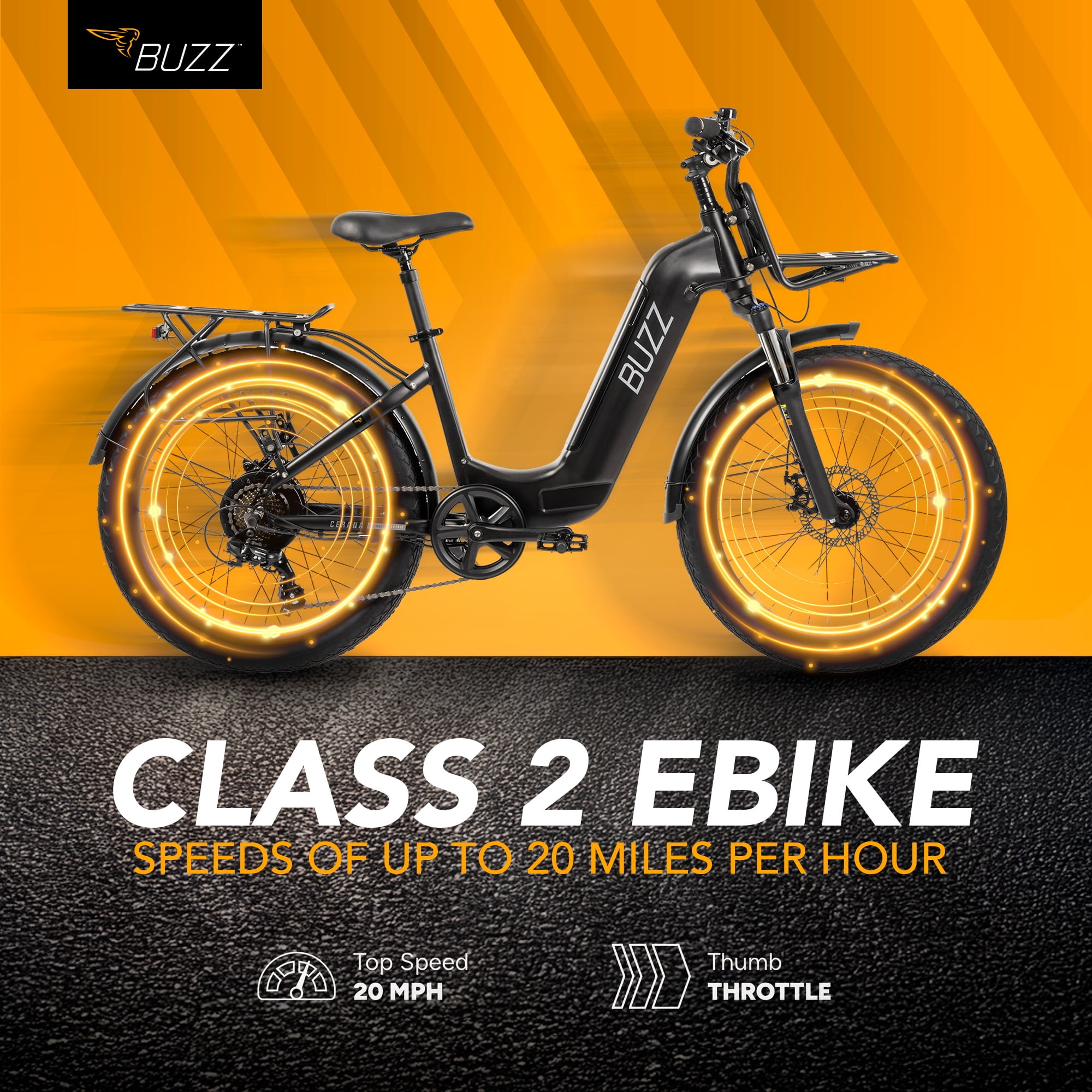Buzz 24" Cerana 2 48V Electric Bike, Fits Riders 60"+, Matte Black, Adult, Unisex