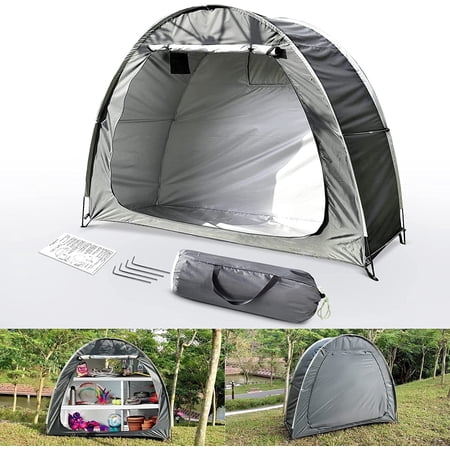 Bike Storage Tent, Outdoor Bicycle Cover Tent Outdoor Storage Shed Shelter with Portable Bag for 2-3 Bike Motorcycle Garden Tools
