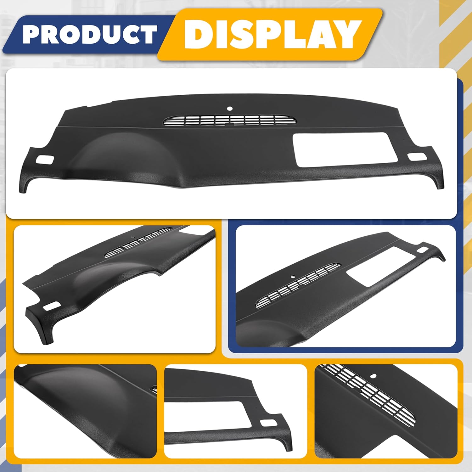 Kojem Dash Board Cover for 2007 - 2014 Chevy Tahoe Suburban Yukon Avalanche Skin Cap W/O Speaker Holes Black