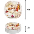 thumbnail image 1 of POGLIP Snowman Christmas Set of 8 Round Coaster for Drinks, Absorbent Ceramic Stone Coasters Cup Mat with Cork Base for Home Kitchen Room Coffee Table Bar Decor, 1 of 5