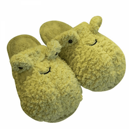 

JUSTUP Unisex Cartoon Frog Fleece Home Slippers Memory Foam Non-Slip Indoor Shoes（size:8.5-9）