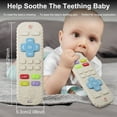 thumbnail image 2 of Oulastool Soft Silicone Baby Teether, Remote Control Shape, BPA-Free Relief for Infant and Toddler Gums - Beige, 2 of 7