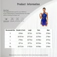 thumbnail image 5 of inlzdz Womens Rhinestone Dance Dress Halter Sleeveless Latin Ballet Leotard Figure Skating Bodysuit Dark Green XXL, 5 of 5