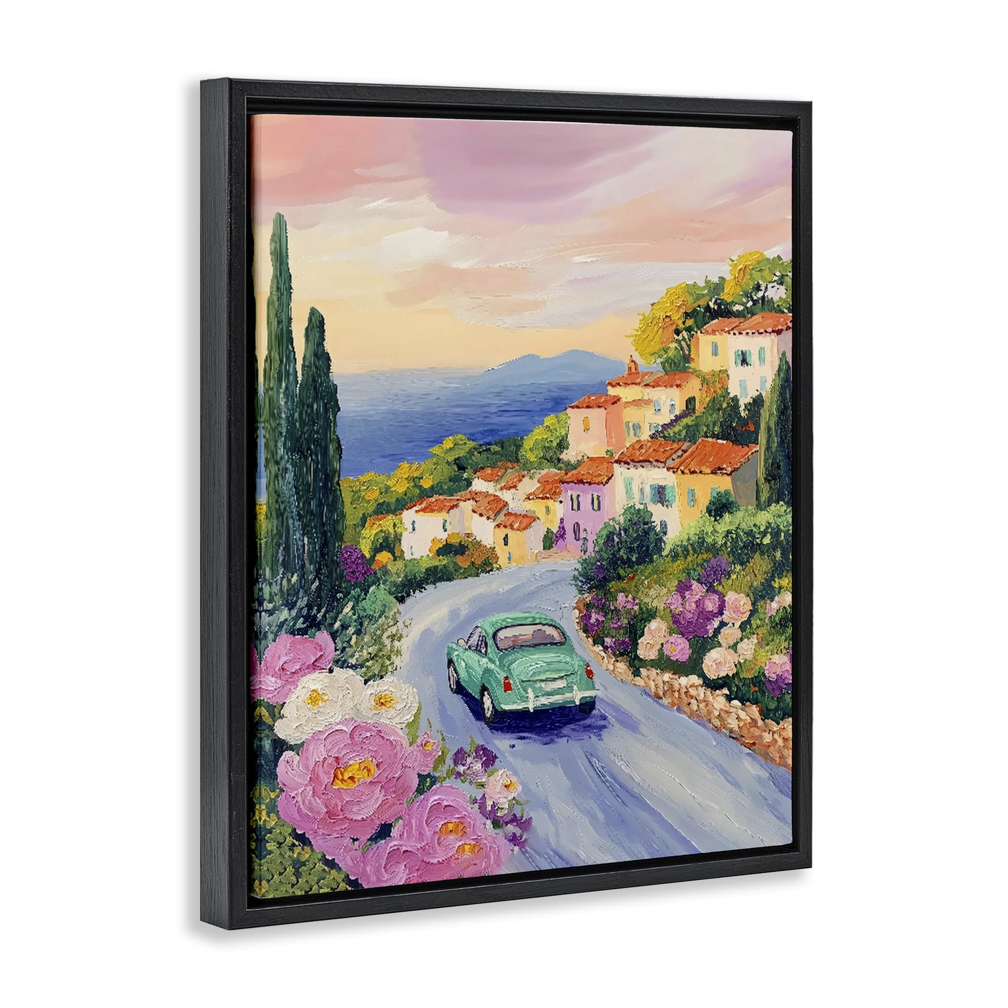 Stupell Industries Driving Along The Coast Black Framed Floater Canvas Wall Art, design by The Prints Vibe