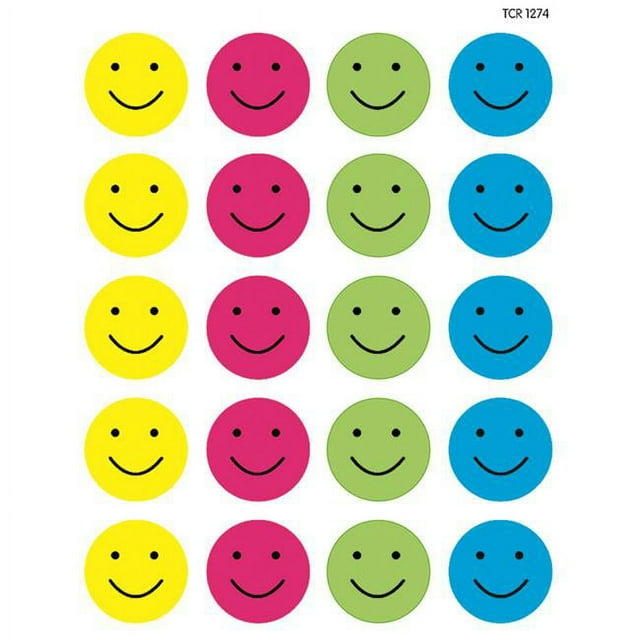 Teacher Created Resources TCR1274-12 Autocollants Visages Heureux - Lot de 12