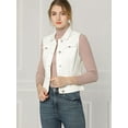 thumbnail image 4 of INSPIRE CHIC Gilet en Denim à Simple Boutonnage pour Femmes, Délavé, avec Poches à Rabat sur la Poitrine, 4 of 6