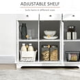 thumbnail image 5 of Demi Bonn 39" Modern Sideboard with Rubberwood Top, Buffet Cabinet with Storage Cabinets, Drawers and Adjustable Shelves for Kitchen, White, 5 of 7
