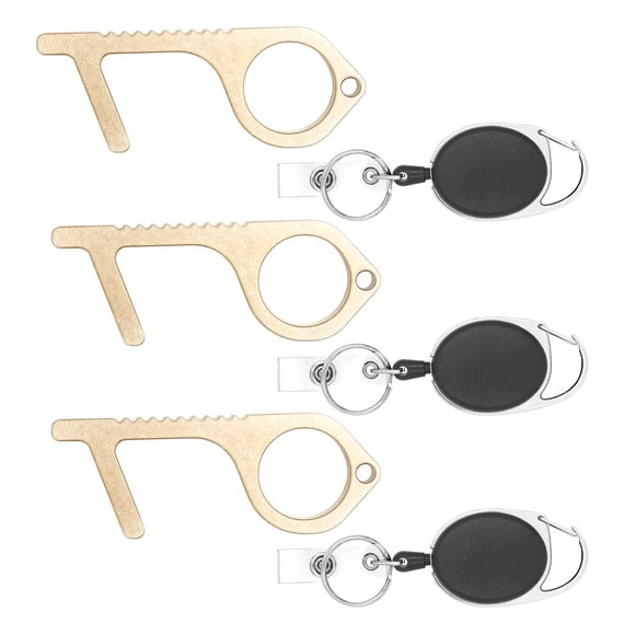 Herramienta para llaves CleanKey antimicrobiana de latón KeySmart, paquete de 3