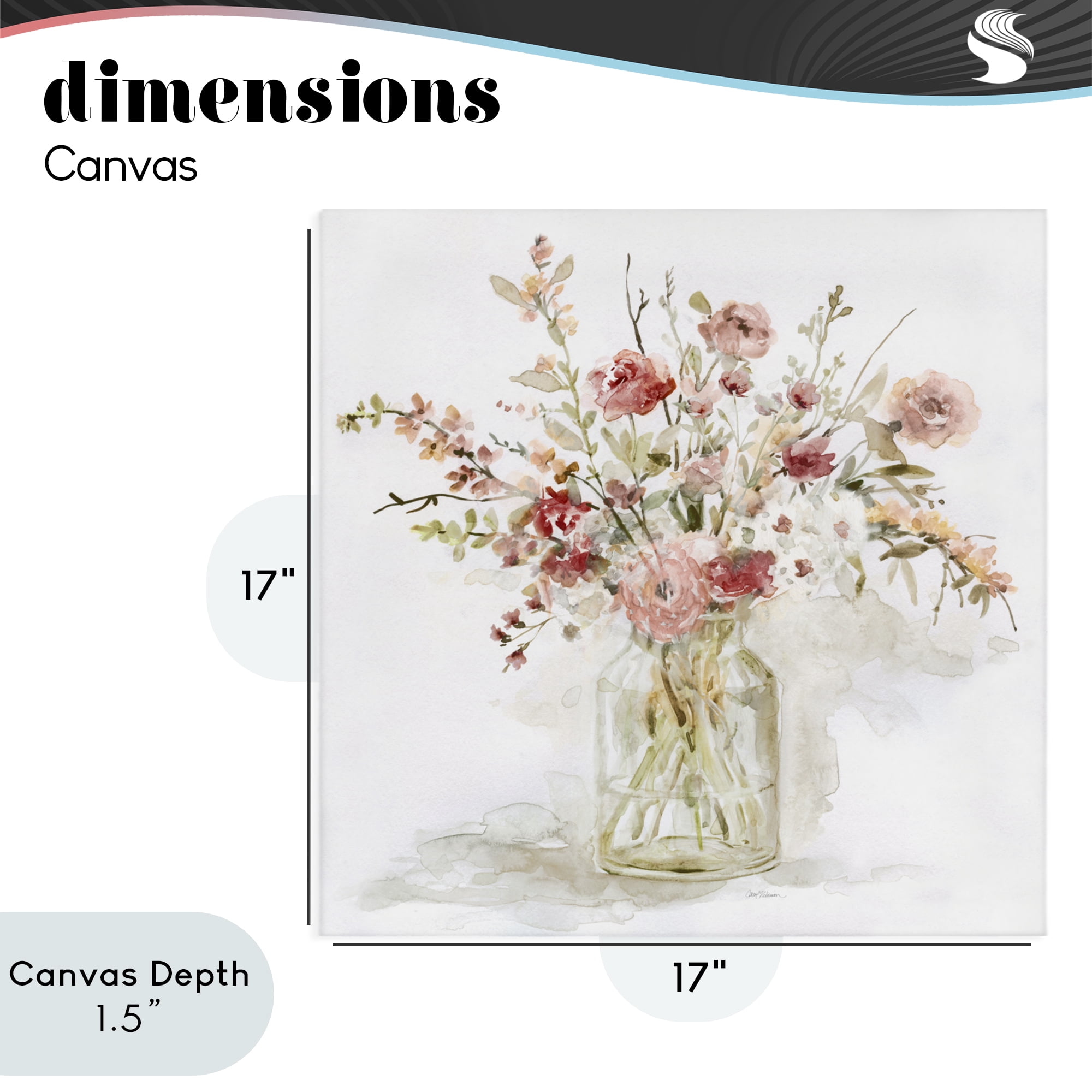 Stupell Industries Springtime Blooms in Glass Vase Canvas Wall Art, design by Carol Robinson